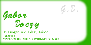 gabor doczy business card