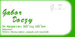 gabor doczy business card
